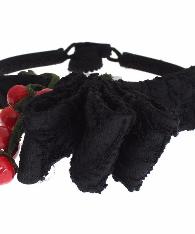 Dolce & Gabbana Diadem Headband Tiara Berry Fruit Crystal Bow Hair