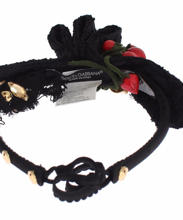 Dolce & Gabbana Diadem Headband Tiara Berry Fruit Crystal Bow Hair