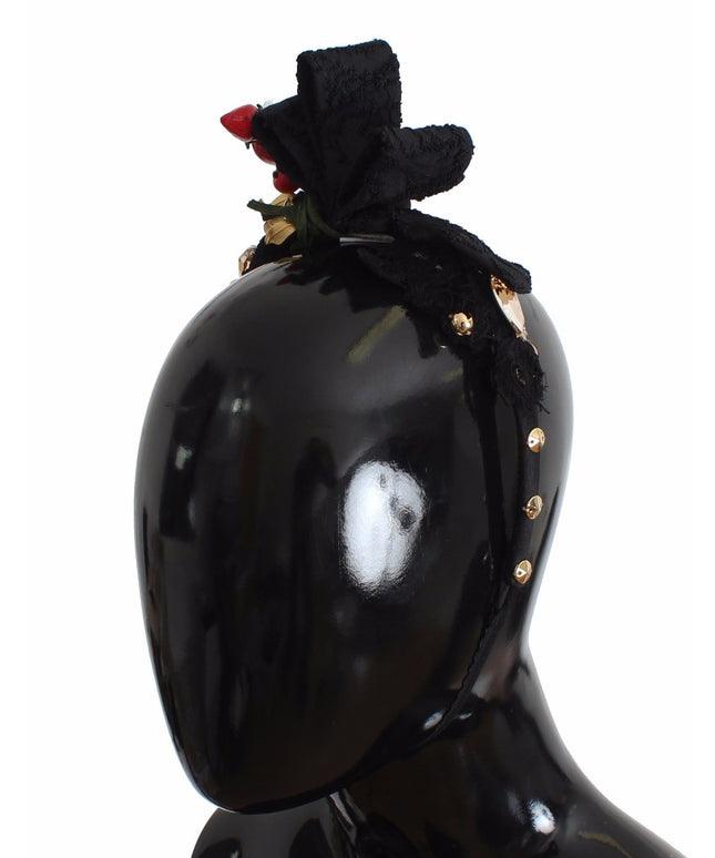 Dolce & Gabbana Diadem Headband Tiara Berry Fruit Crystal Bow Hair
