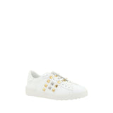 Valentino Garavani White Calf Leather Bos Taurus Low Top Sneakers