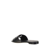 Dolce & Gabbana Black Calf Leather Bos Taurus Sandals