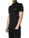 Dolce & Gabbana Dark Gray Logo Plaque Cotton Men Polo Shirt T-shirt