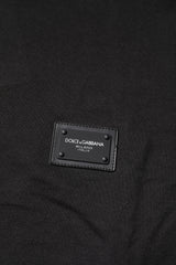 Dolce & Gabbana Dark Gray Logo Plaque Cotton Men Polo Shirt T-shirt