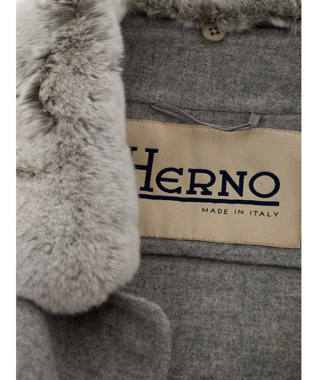 Herno Elegant Gray Wool Jacket for Timeless Style