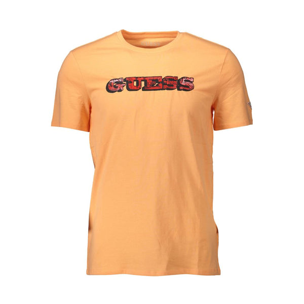 تي شيرت رجالي من Guess Jeans Orange Cotton