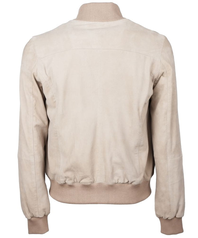 Emilio Romanelli Beige Calfskin Men Jacket
