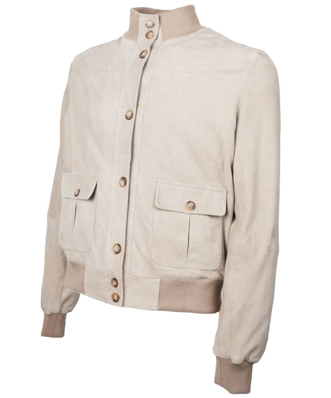 Emilio Romanelli Beige Calfskin Men Jacket