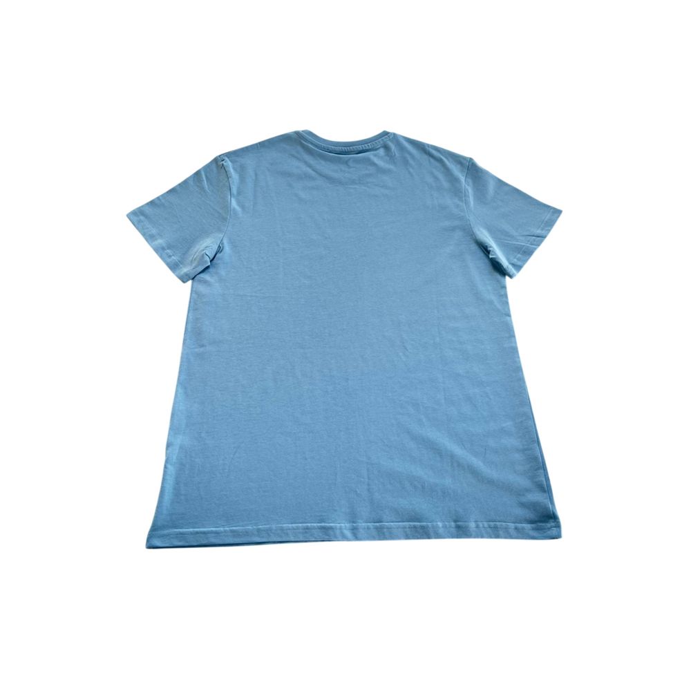 Trussardi Beachwear Light Blue Cotton Men T-Shirt