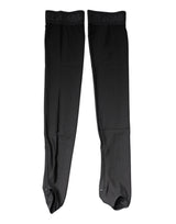 Dolce & Gabbana Black Viscose Stretch Over Calf Stockings Socks