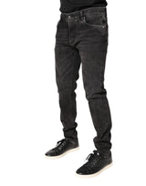 Dolce & Gabbana Gray Washed Cotton Skinny Denim Jeans