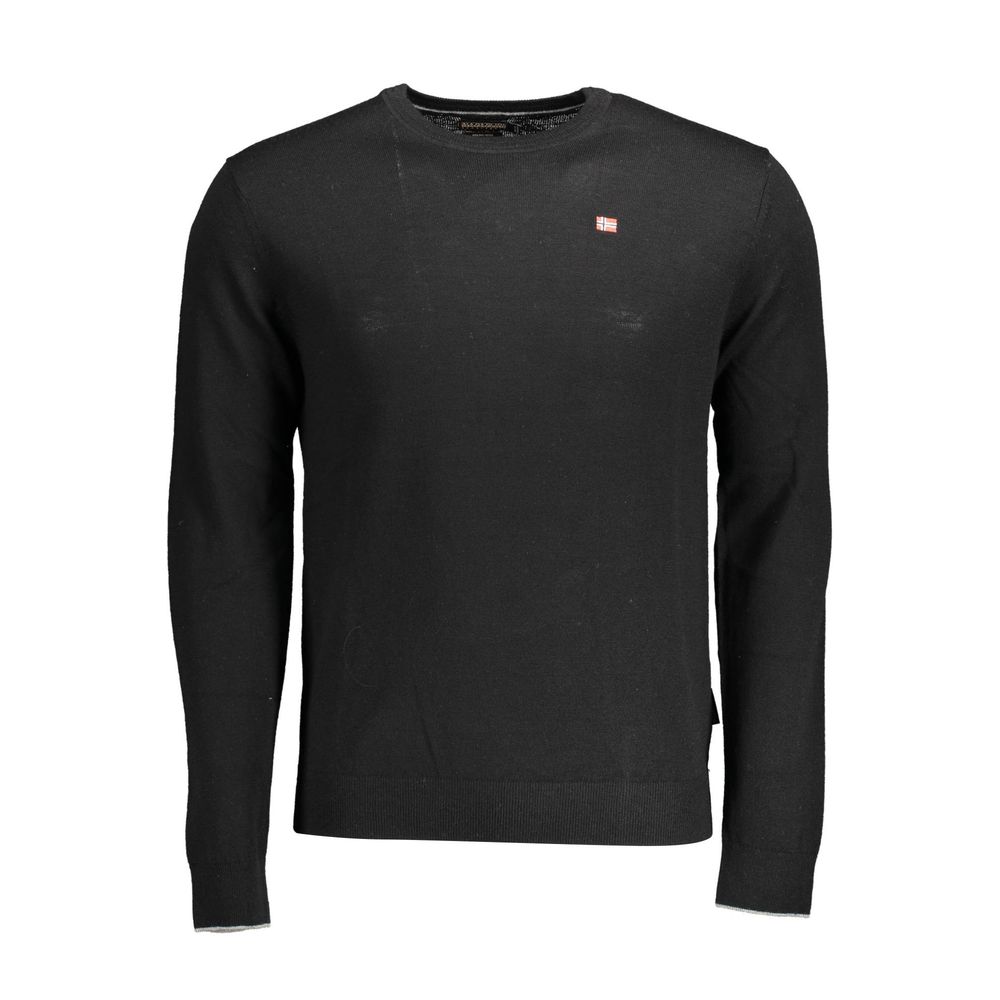 Napapijri Napapijri Black Wool Men Sweater (Italian Size MEN: S, nan: nan, nan: nan)