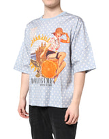 Dolce & Gabbana Light Blue Graphic Print Short Sleeve T-shirt