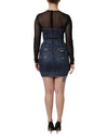 Dolce & Gabbana Black Blue Long Sleeves Denim Mini Dress