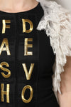 Dolce & Gabbana Black Fashion Devotion Embellish Mini Dress