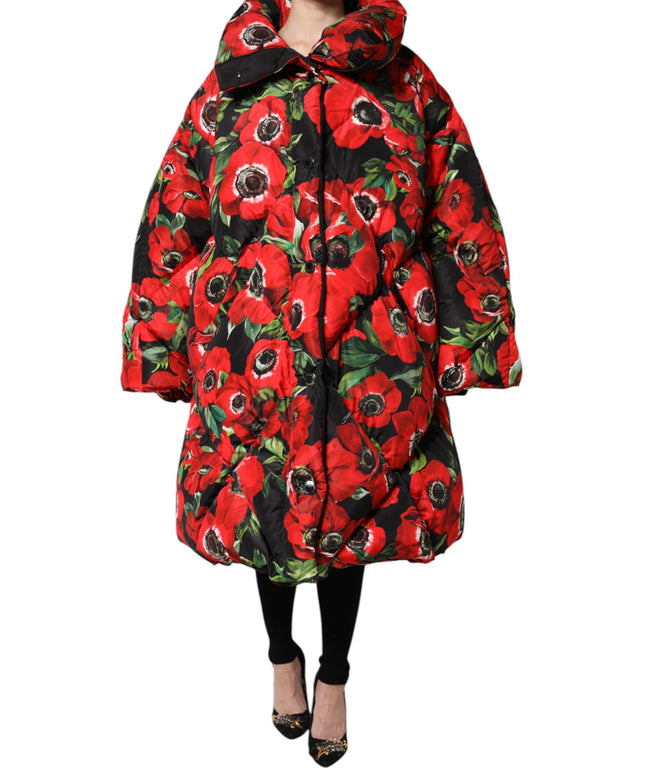Dolce & Gabbana Multicolor Floral Full Zip Padded Jacket