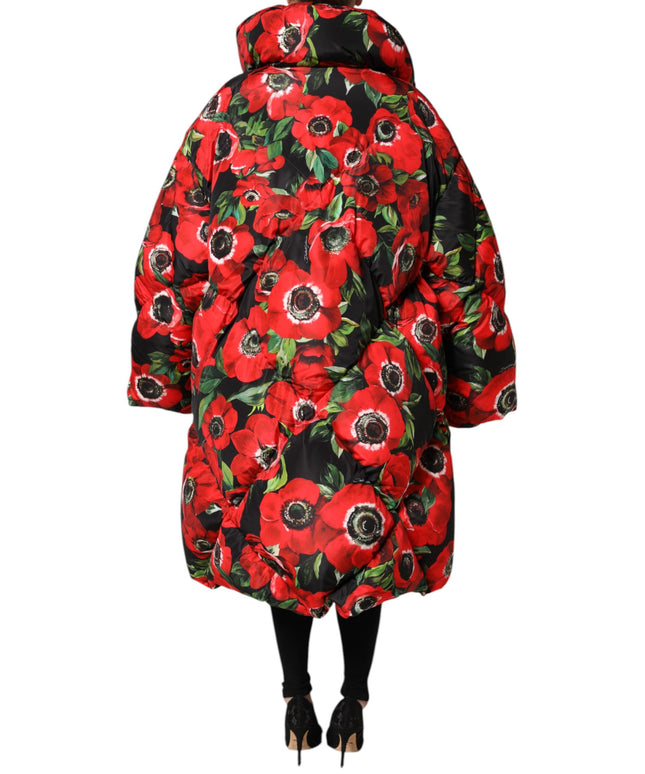 Dolce & Gabbana Multicolor Floral Full Zip Padded Jacket