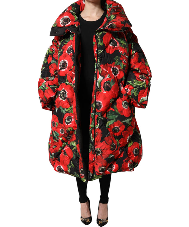 Dolce & Gabbana Multicolor Floral Full Zip Padded Jacket