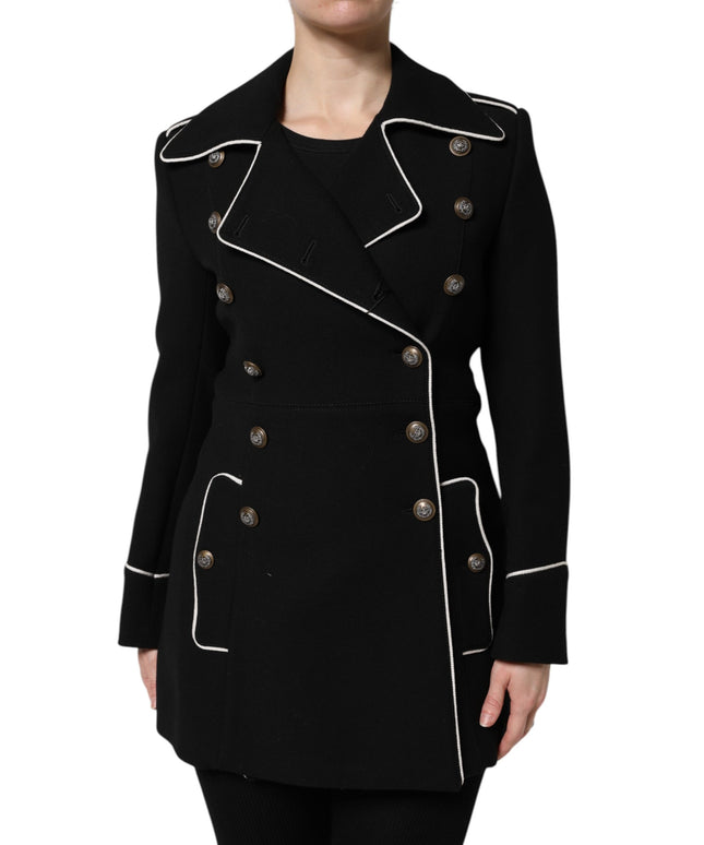 Dolce & Gabbana Black Wool Double Breasted Blazer Jacket