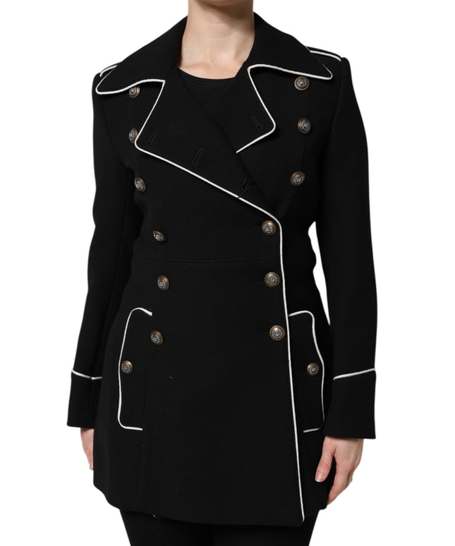 Dolce & Gabbana Black Wool Double Breasted Blazer Jacket