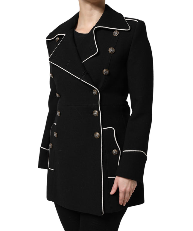 Dolce & Gabbana Black Wool Double Breasted Blazer Jacket