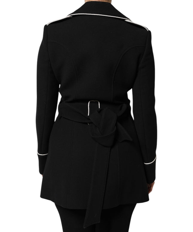 Dolce & Gabbana Black Wool Double Breasted Blazer Jacket