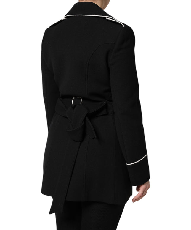 Dolce & Gabbana Black Wool Double Breasted Blazer Jacket