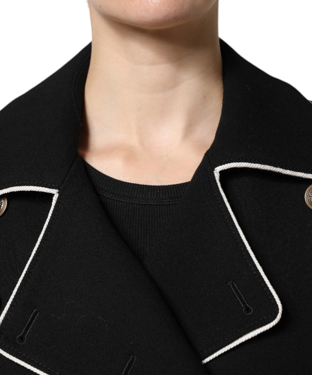 Dolce & Gabbana Black Wool Double Breasted Blazer Jacket