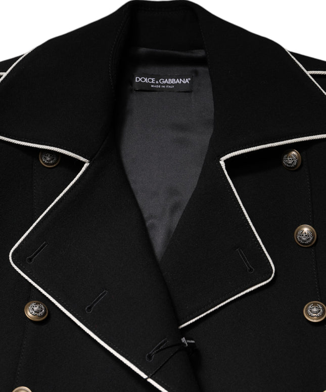 Dolce & Gabbana Black Wool Double Breasted Blazer Jacket