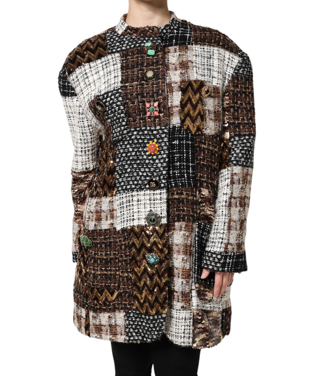 Dolce & Gabbana Multicolor Patchwork Button Down Jacket