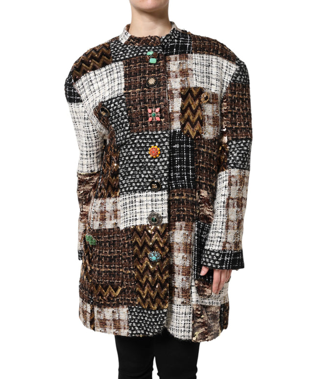 Dolce & Gabbana Multicolor Patchwork Button Down Jacket