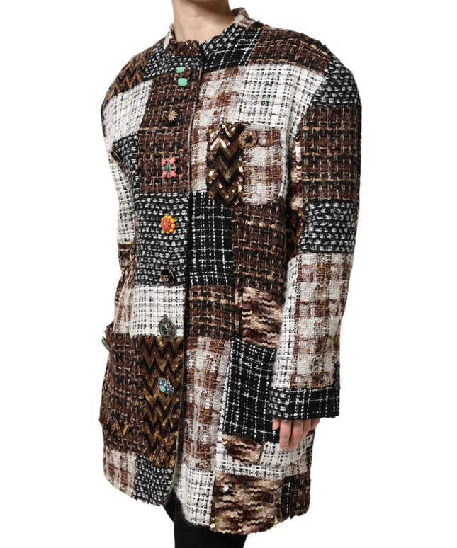 Dolce & Gabbana Multicolor Patchwork Button Down Jacket