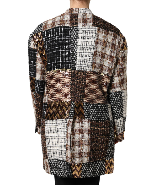 Dolce & Gabbana Multicolor Patchwork Button Down Jacket