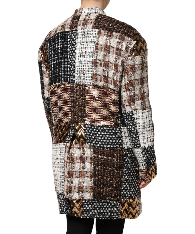 Dolce & Gabbana Multicolor Patchwork Button Down Jacket