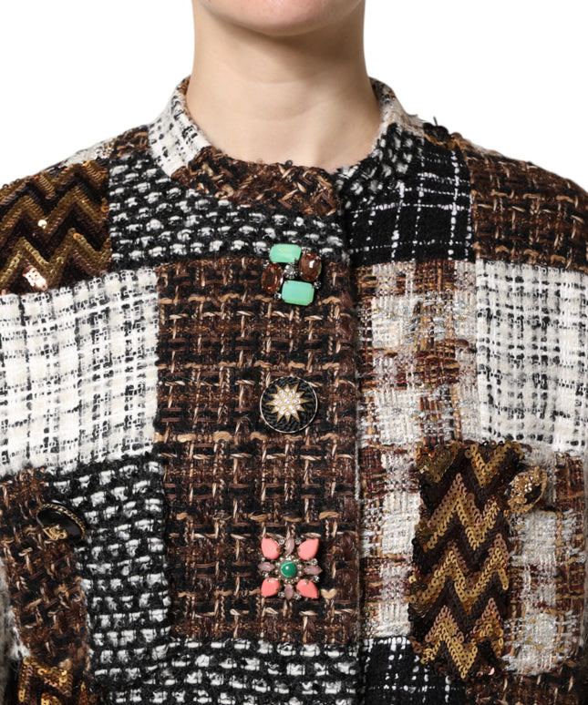 Dolce & Gabbana Multicolor Patchwork Button Down Jacket