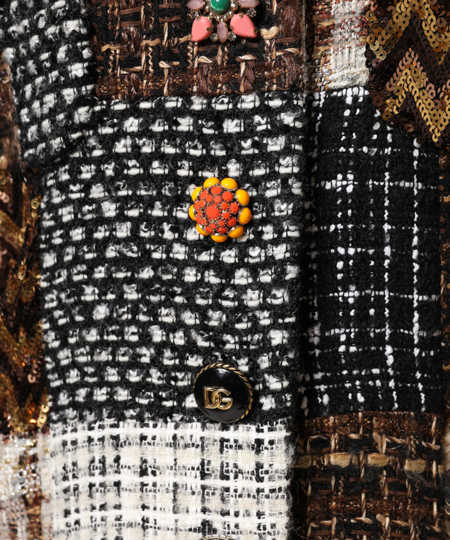 Dolce & Gabbana Multicolor Patchwork Button Down Jacket