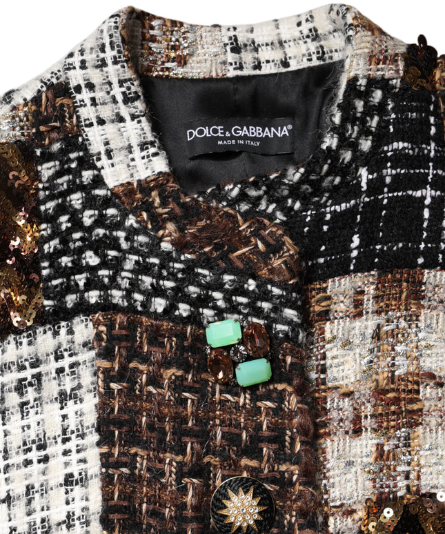 Dolce & Gabbana Multicolor Patchwork Button Down Jacket