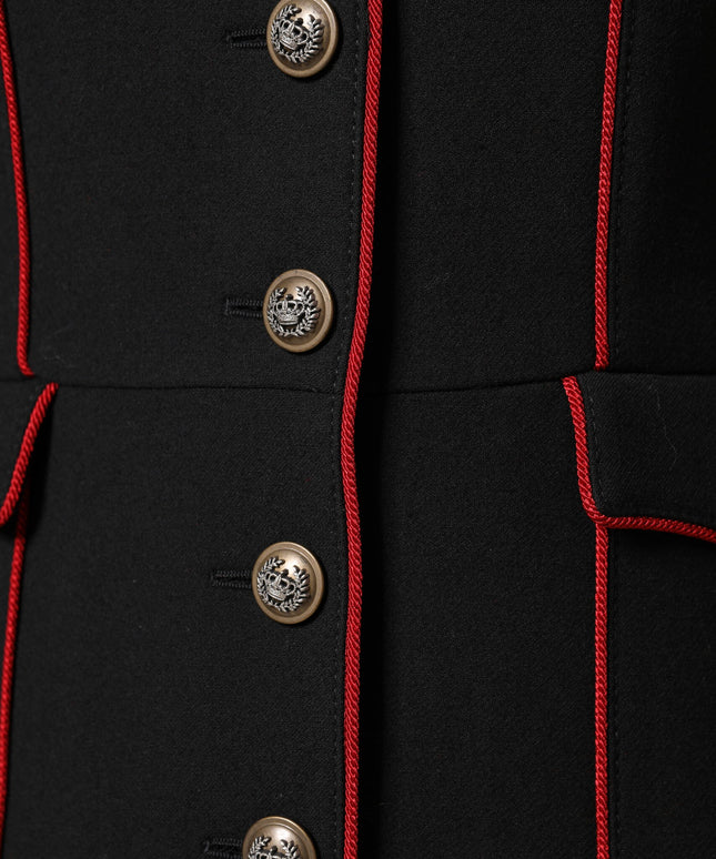 Dolce & Gabbana Black Wool Single Breasted Trench Coat Jacket