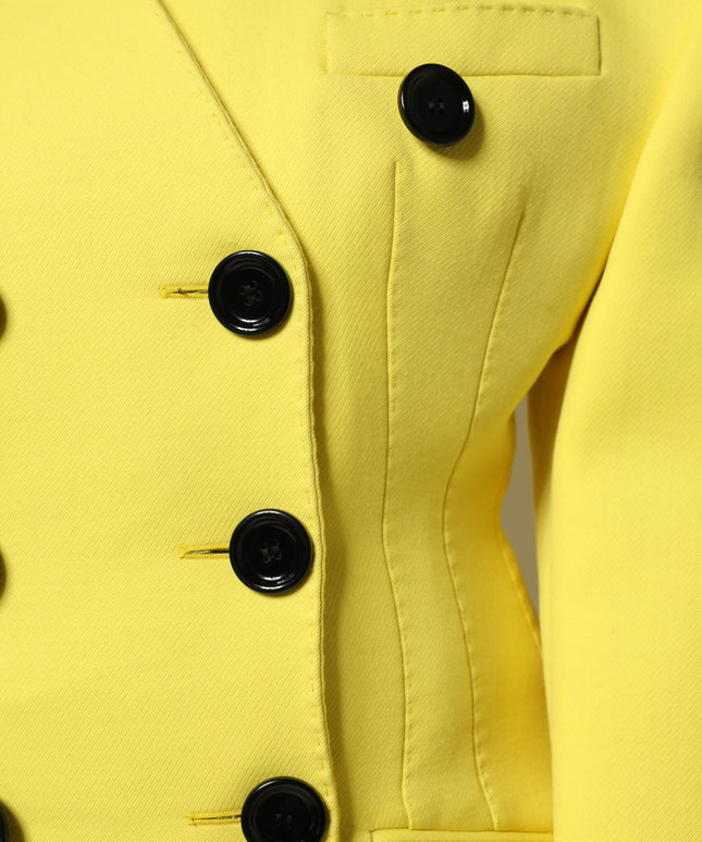 Dolce & Gabbana Yellow Double Breasted Trench Coat Jacket