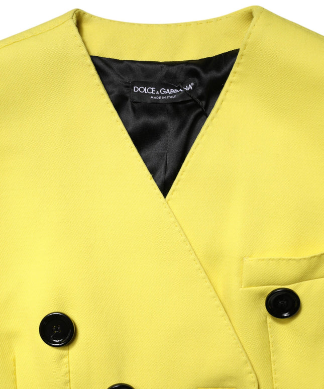 Dolce & Gabbana Yellow Double Breasted Trench Coat Jacket