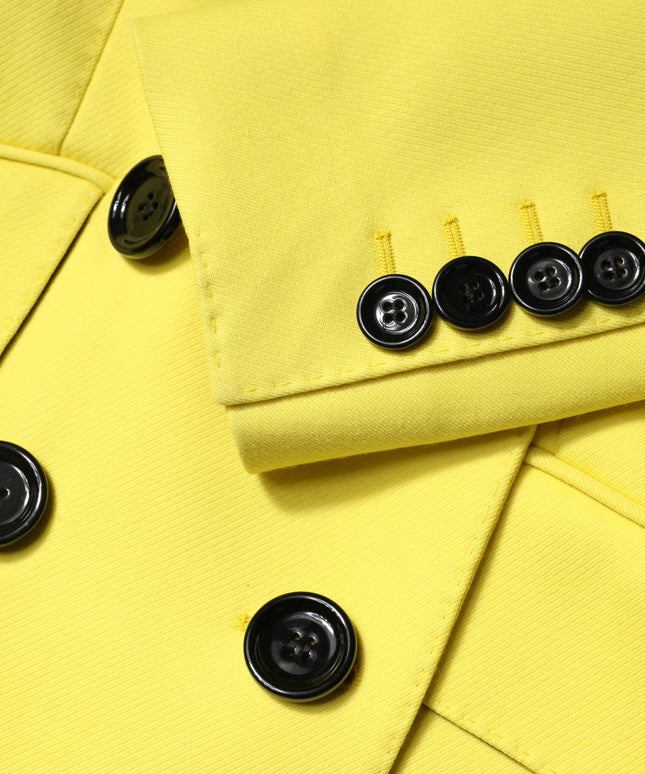 Dolce & Gabbana Yellow Double Breasted Trench Coat Jacket