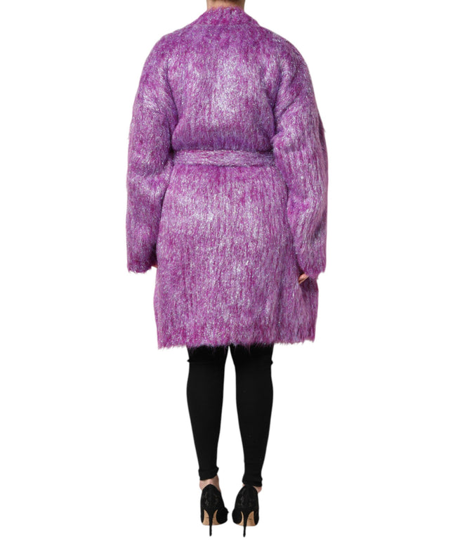 Dolce & Gabbana Purple Button Embellished Trench Coat Jacket