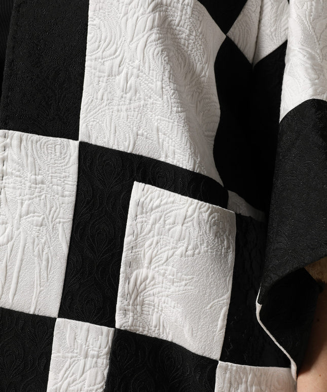 Dolce & Gabbana White Black Patchwork Jacquard Blazer Jacket