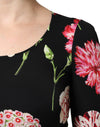 Dolce & Gabbana Black Floral Long Sleeve Women Blouse Top