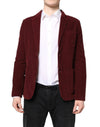 جاكيت بليزر رجالي من GF Ferre Maroon Corduroy بقصّة عادية