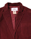 جاكيت بليزر رجالي من GF Ferre Maroon Corduroy بقصّة عادية