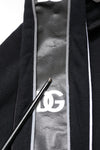Dolce & Gabbana Black Cotton Logo Hooded Sweatshirt Sweater