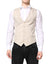 Dolce & Gabbana Beige Gray Dress Men Formal Waistcoat Vest