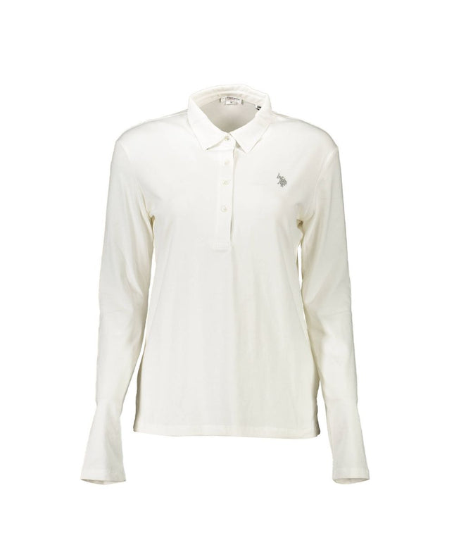U.S. POLO ASSN. White Cotton Women Polo Shirt