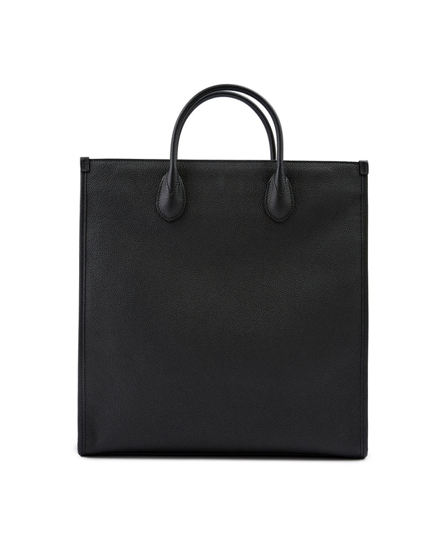 Gucci Black Leather Logo Medium Tote Bag