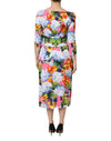 Dolce & Gabbana Multicolor Floral Pleated Sheath MidiDress